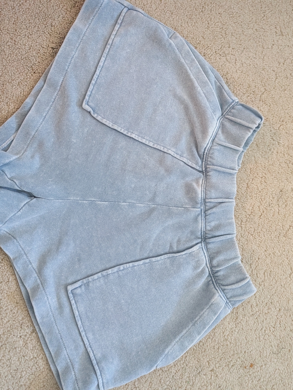 aerie Light Blue Elastic-Waist Casual Shorts